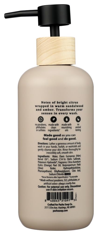 Pacha Soap Co santal & amber lather closeup on hand highlighting foam performance and gentle cleanse