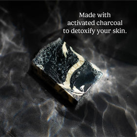 Pacha Soap Co soap lathered in hand demonstrating gentle cleanse benefit
