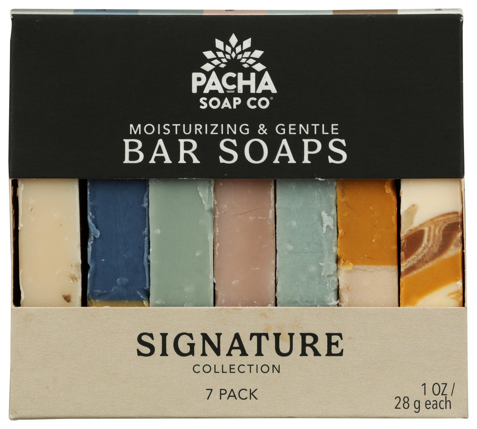 Pacha Soap Co Uplift Peaces front packaging showing label and 7 oz size, highlights ethical sourcing