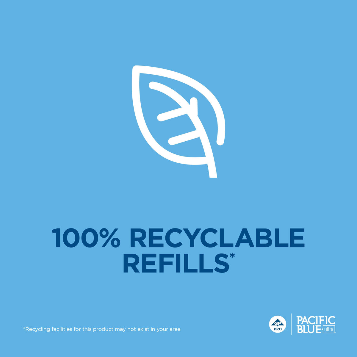Georgia-Pacific recyclable symbol closeup showing reduced-waste benefit