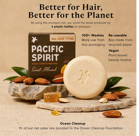 Pacific Spirit ingredient label listing almond oil, shea butter, and honey
