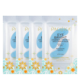Pacifica front packaging showing four boxed under-eye masks and benefits