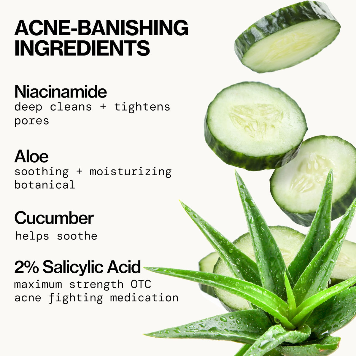 Pacifica Acne Warrior ingredient label detail showing 2% salicylic acid and botanical benefits