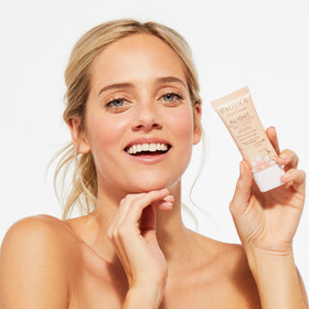 Pacifica Alight blended on skin showing natural medium shade and radiant benefit