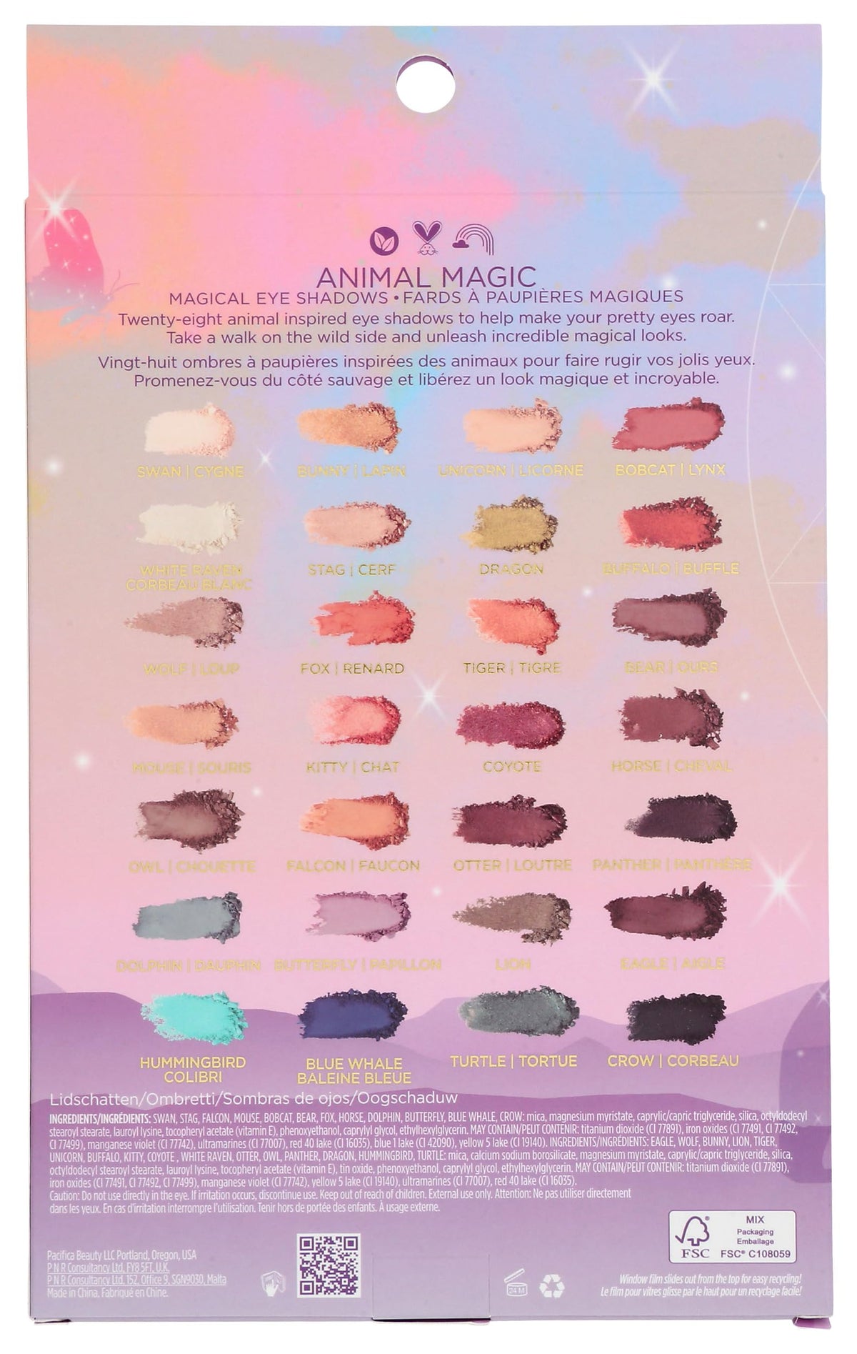 Pacifica open palette with 28 pans showing color range for versatile looks
