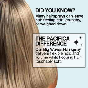 Pacifica Big Waves with coconut and vanilla props conveying scent