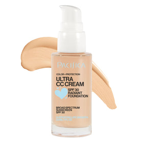 Pacifica CC Cream tube front showing branding and shade, fast flawless coverage