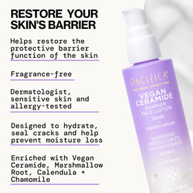 Pacifica texture close-up of lightweight lotion demonstrating fast absorption benefit
