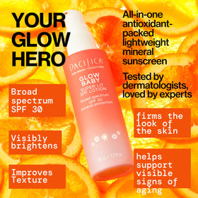 Pacifica close-up of tinted lotion texture, showing blendable finish and dewy glow