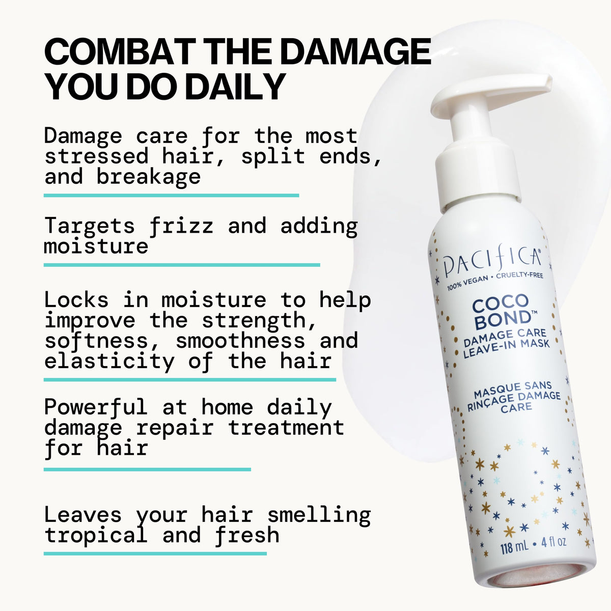 Pacifica applying Coco Bond to damp hair for bond repair and hydration