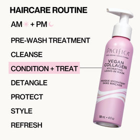 Pacifica combing through hair after application to show improved manageability