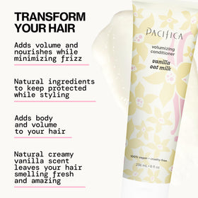 Pacifica conditioner texture pouring to show lightweight cream for soft, lifted hair