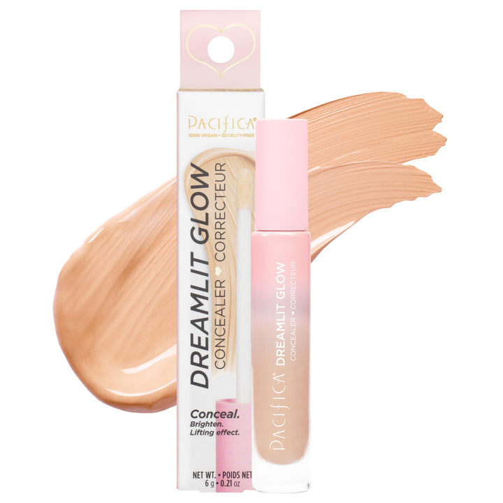 Pacifica DreamLit Glow front tube showing shade and sleek packaging benefit: easy identification