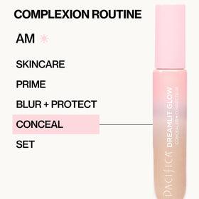 Pacifica DreamLit Glow ingredient visual with squalane highlighting moisturizing benefits