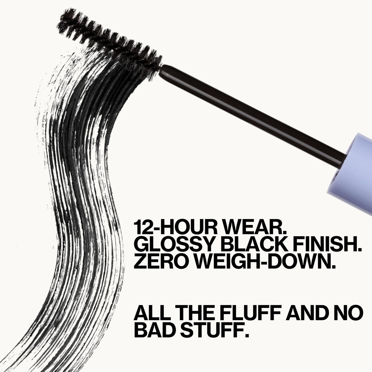 Pacifica curved wand close-up displaying vegan bristles for precise lash separation