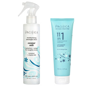 Pacifica front view of bundle showing both products for easy detangling and hydration