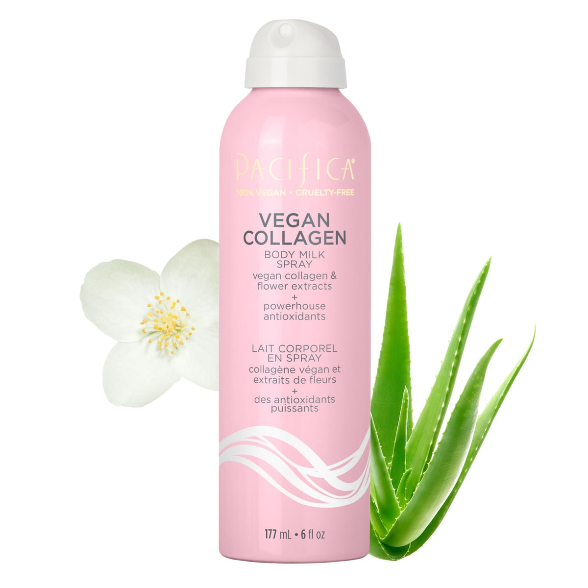 Pacifica front packaging spray lotion showing bottle and label benefit fast hydration
