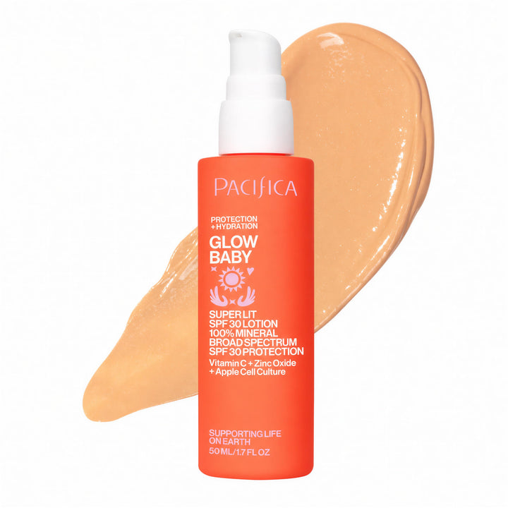 Pacifica front packaging showing bottle and label, highlighting clean design and SPF benefit
