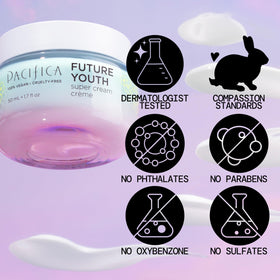 Pacifica Future Youth cream application on hand showing smooth spreadability and hydration