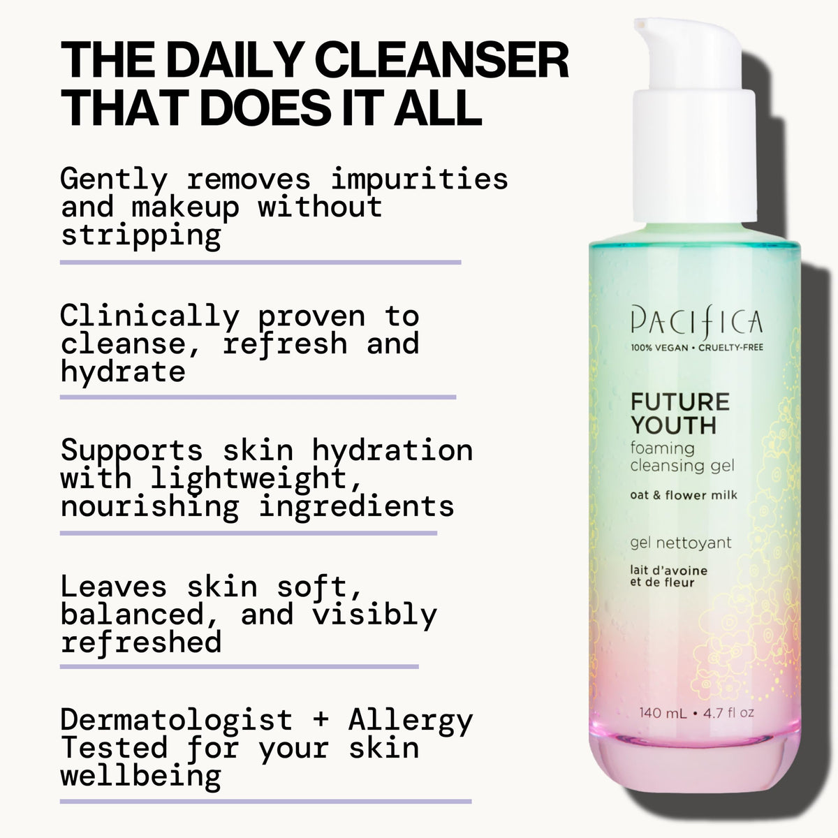 Pacifica gel texture on hand demonstrating hydrating feel