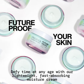 Pacifica Future Youth open jar texture showing lightweight cream and hydration benefit