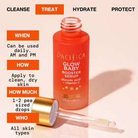 Pacifica bottle label detail emphasizing clean, fragrance-free formula