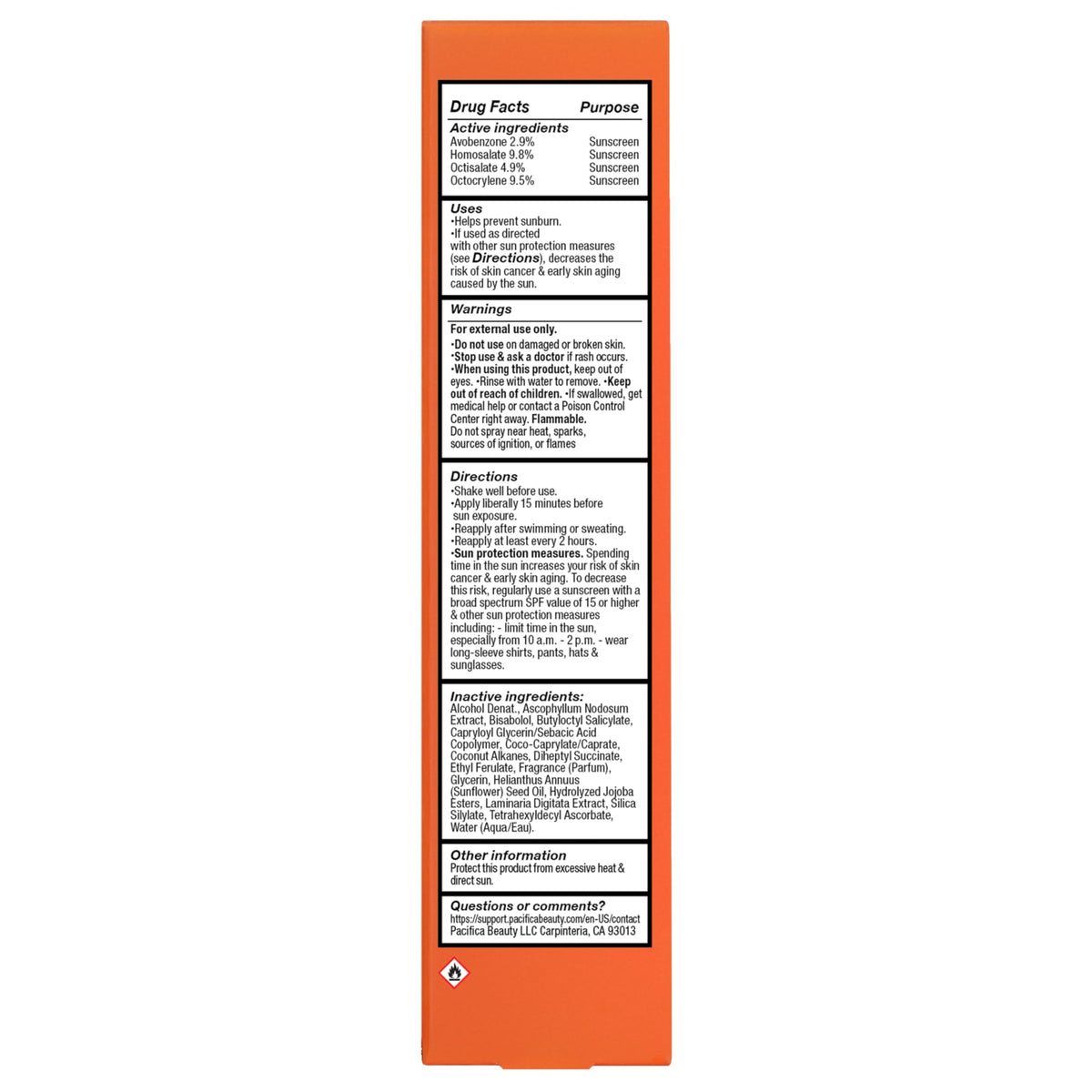 Pacifica bottle beside makeup items showing dual setting and skincare use