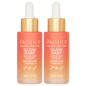 Pacifica front packaging showing two Glow Baby bottles and benefits