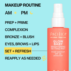 Pacifica label close-up listing ingredients and vegan reef-safe benefit
