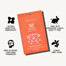 Pacifica ingredients display with aloe, kelp, vitamin C for nourishment