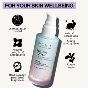 Person applying Pacifica moisturizer outdoors showing daily sun protection