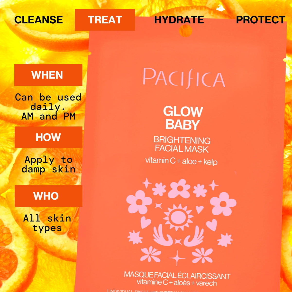 Pacifica lifestyle scene of self-care moment offering instant radiance