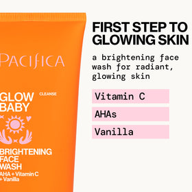 Pacifica VitaGlow lotion pump detail emphasizing quick absorption benefit
