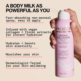 Pacifica milky mist spritz action demonstrating quick coverage and lightweight feel