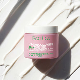 Pacifica night cream next to coin for size comparison and travel-friendly benefit