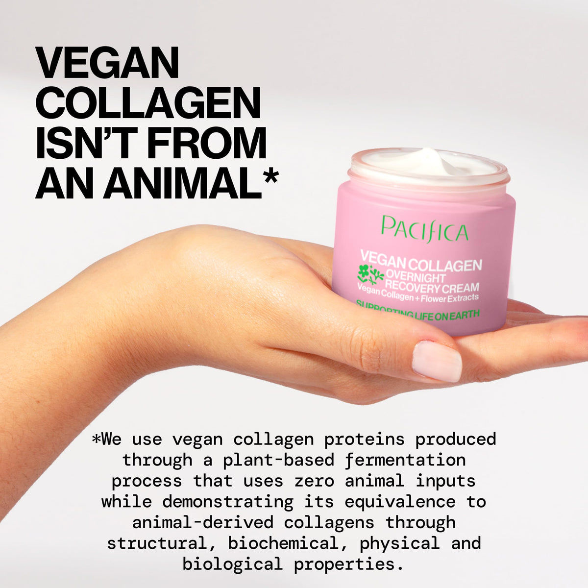 Pacifica night cream texture close-up highlighting creamy, rich moisture