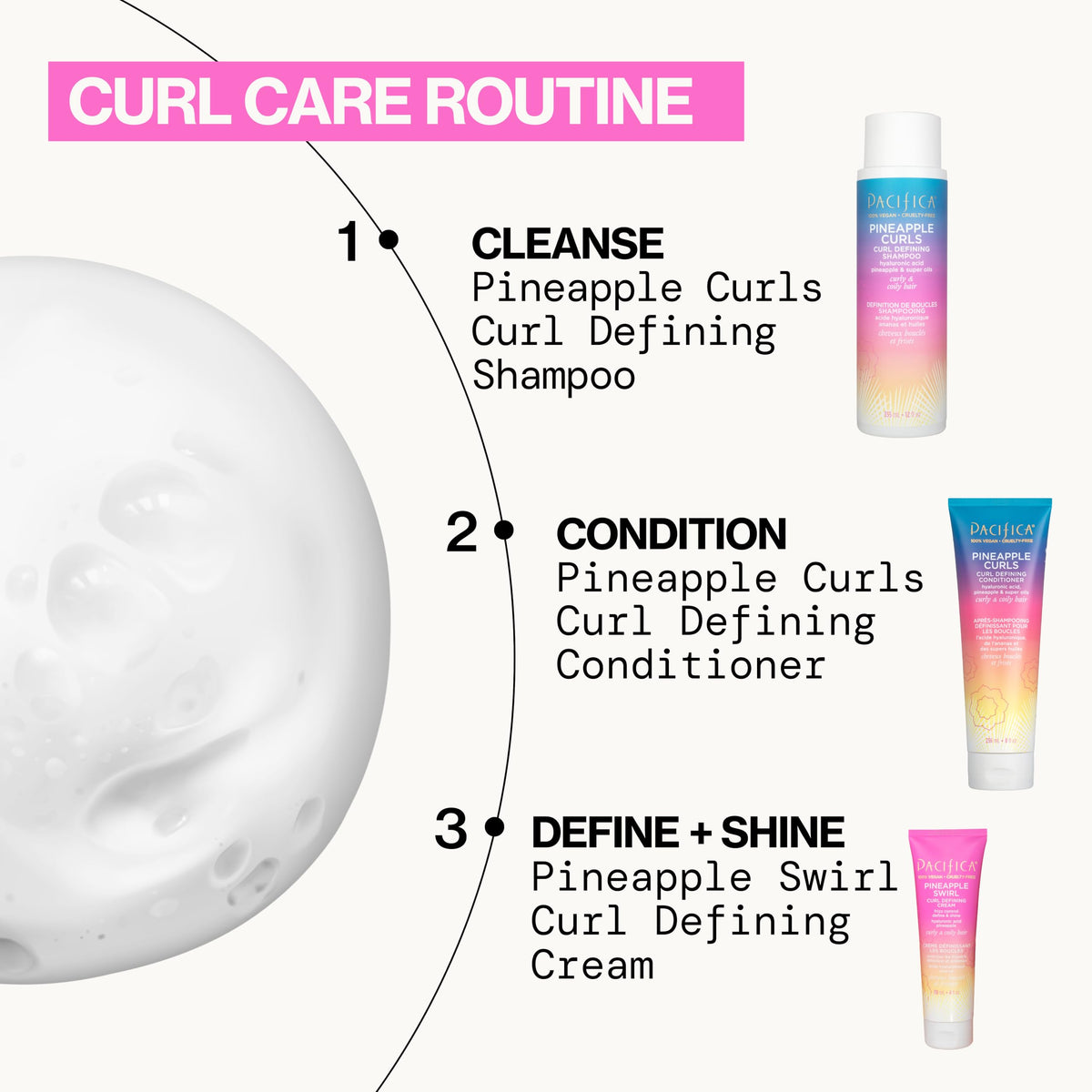 Pacifica conditioner cream texture close-up for rich hydration benefit