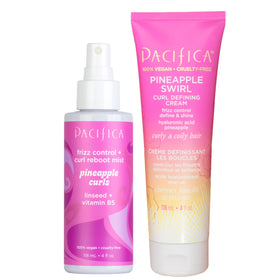 Pacifica front packaging showing the curl cream and refresher mist for defined curls