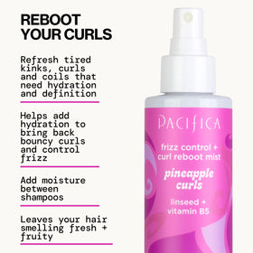 Pacifica refresher mist spritzing onto curls to instantly revive bounce