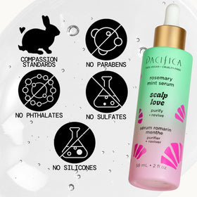 Pacifica label close-up displaying ingredients list and gentle formulation benefits