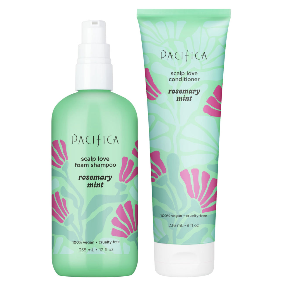 Pacifica front packaging showing rosemary mint set and calming benefit