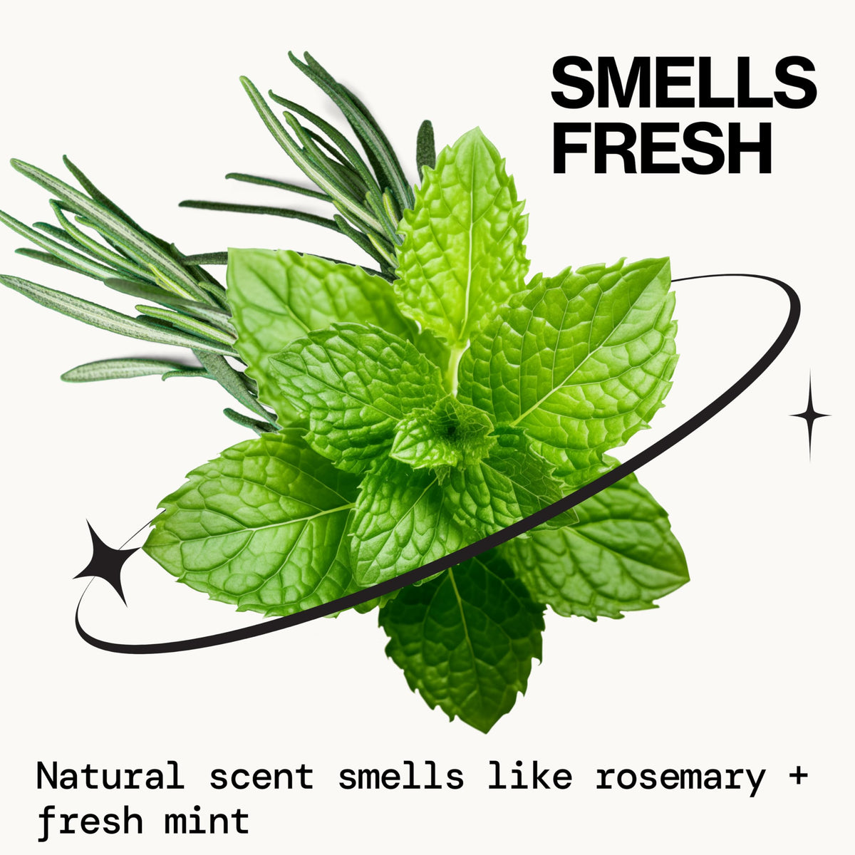 Pacifica label detail highlighting rosemary and peppermint benefits