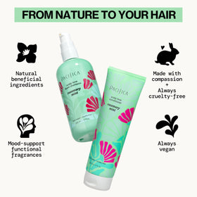Pacifica close-up texture of shampoo foam revealing gentle cleansing benefit