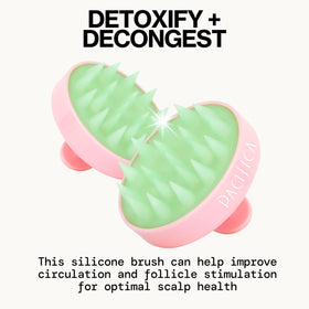 Pacifica silicone scalp massager brush close-up for gentle exfoliation