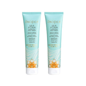 Pacifica Sea Foam front packaging showing two bottles and benefits