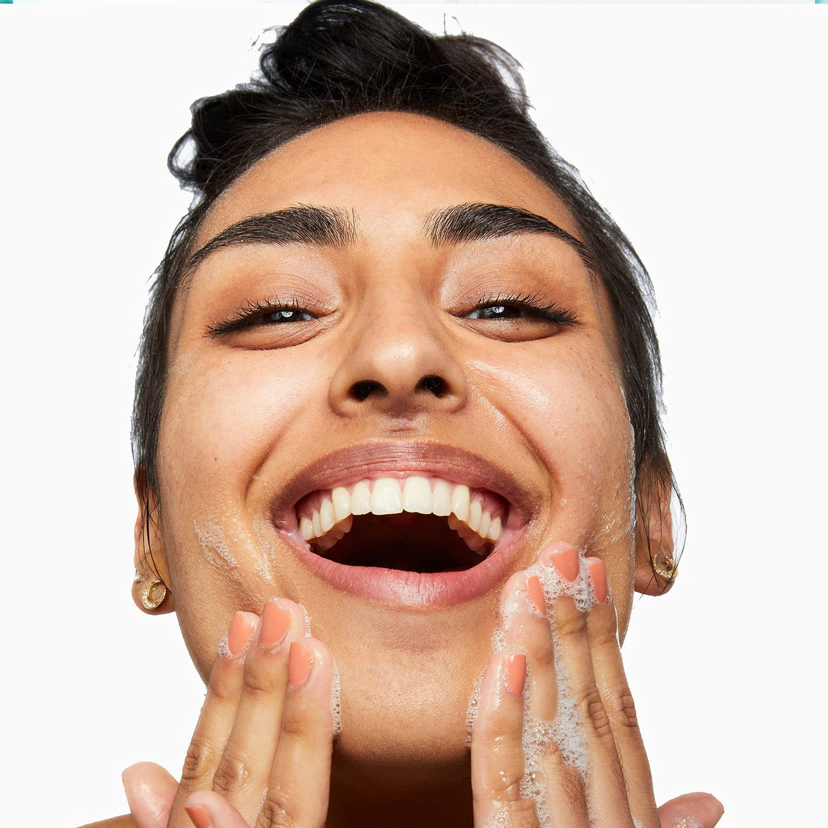 Pacifica Sea Foam in use at sink demonstrating effective makeup removal