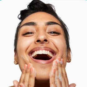 Pacifica Sea Foam in use at sink demonstrating effective makeup removal