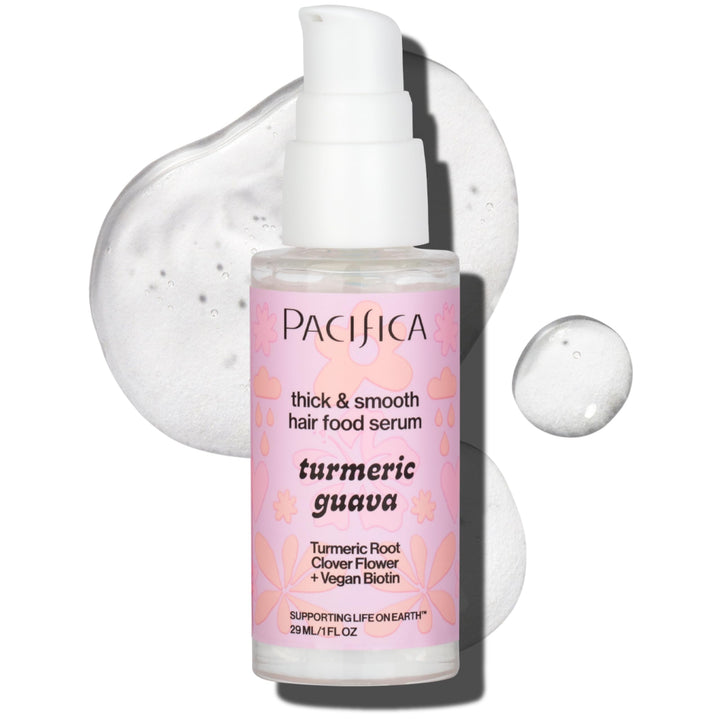 Pacifica serum front packaging showing slim bottle and benefits