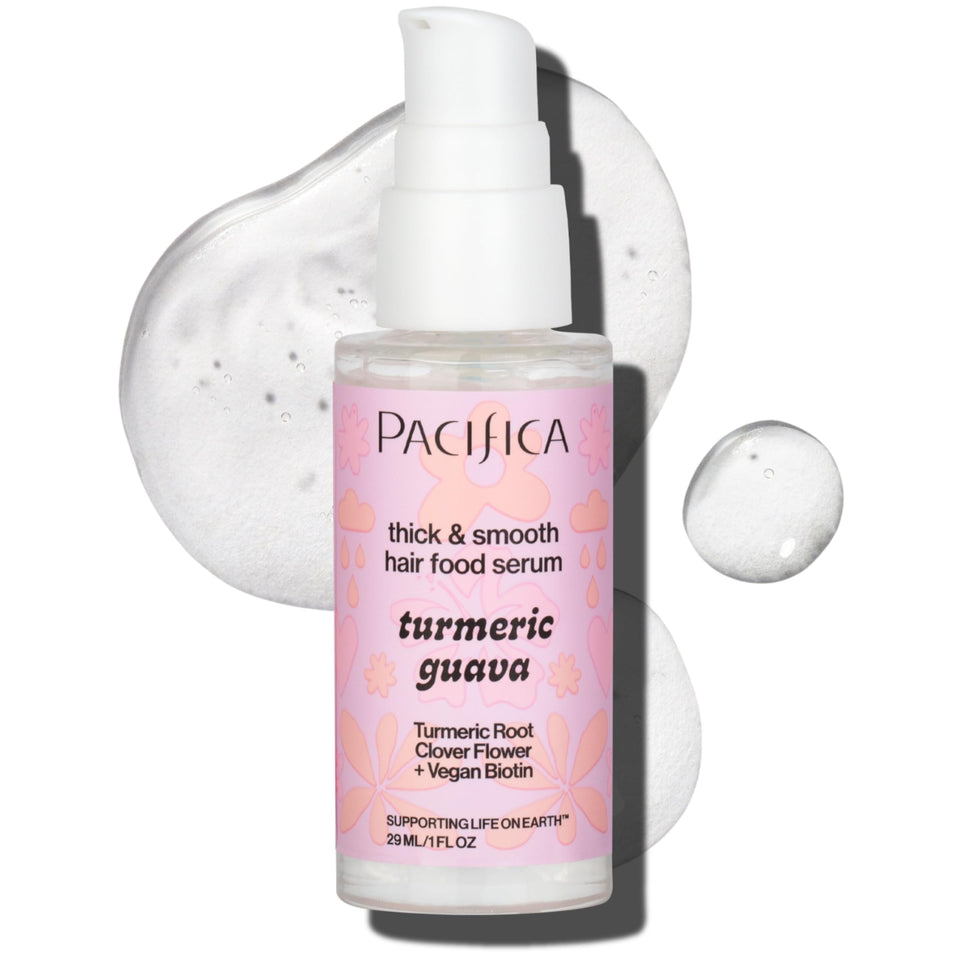 Pacifica serum front packaging showing slim bottle and benefits