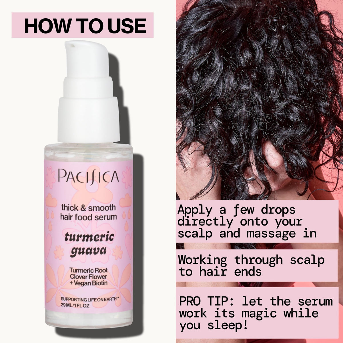 Pacifica ingredients turmeric and guava highlighting botanical support